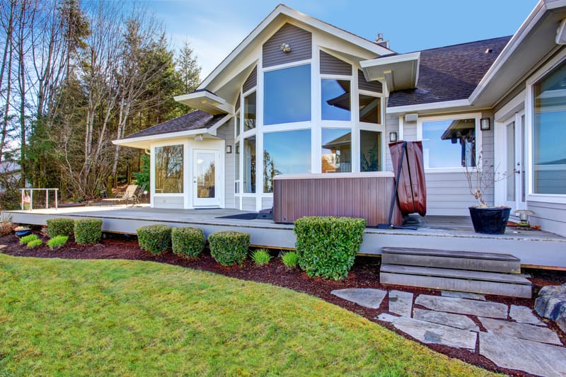 Sparkling clean windows on a beautiful home exterior